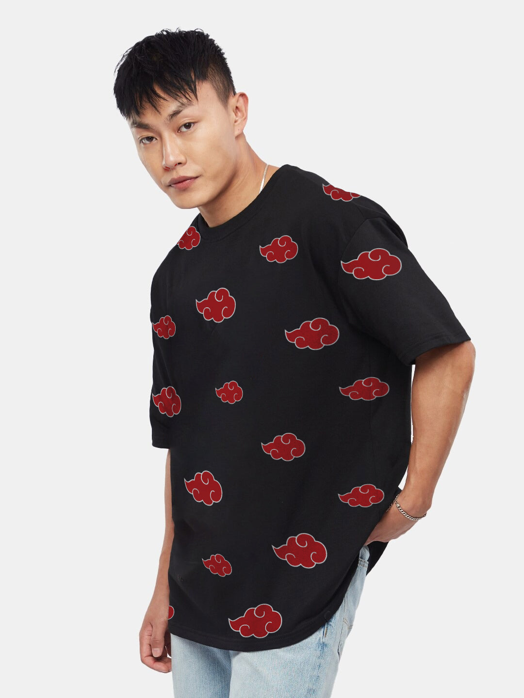 Naruto Akatsuki Pattern Oversized T-Shirt